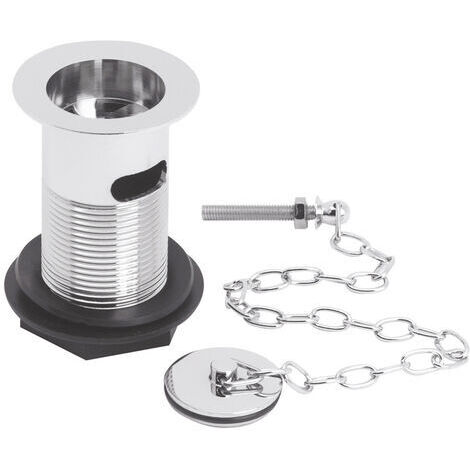 Nuie Basin Waste with Brass Plug and Link Chain Chrome - Slotted