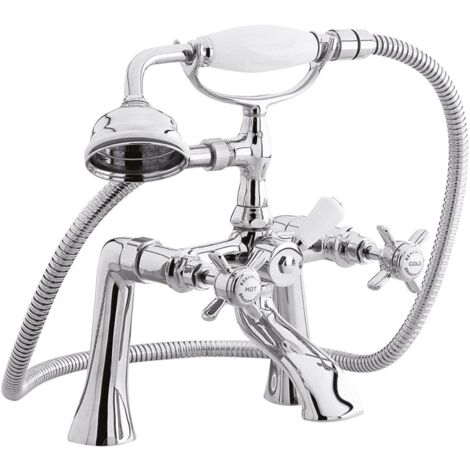 Nuie Beaumont 1/2 Bath Shower Mixer Tap Pillar Mounted - Chrome