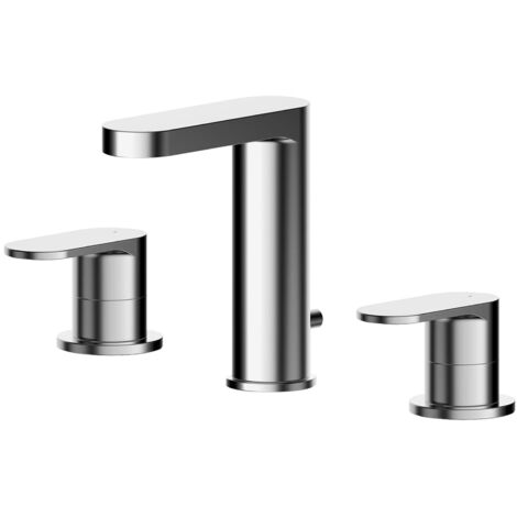 Nuie Binsey 3-Hole Basin Mixer Tap with Pop-Up Waste - Chrome