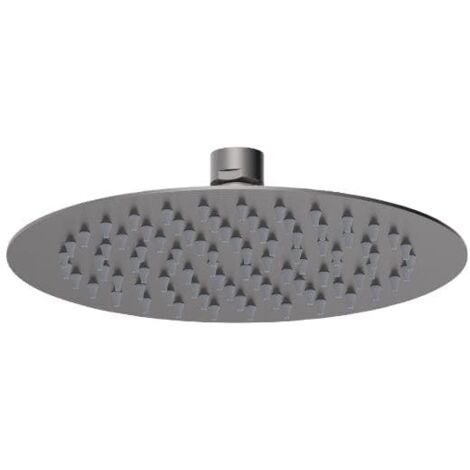 Nuie Brushed Pewter 200mm Round Fixed Shower Head - A7082