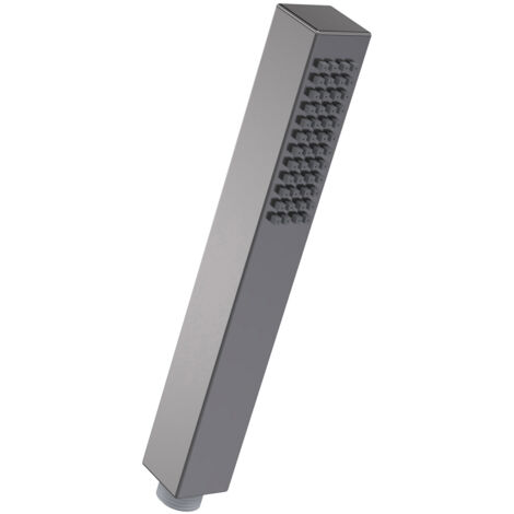 Nuie Brushed Pewter Minimalist Square Shower Handset - HO710
