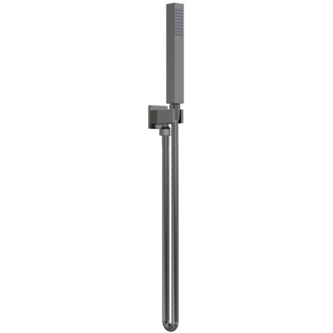 Nuie Brushed Pewter Square Outlet Elbow with Parking Bracket and Kit - A7264