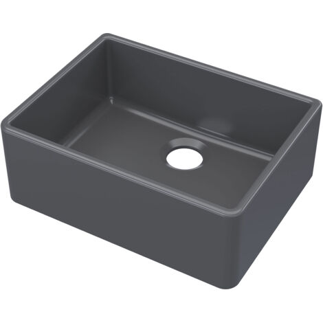 Nuie Butler Fireclay Kitchen Sink 1.0 Bowl 595mm L x 450mm W - Soft Black