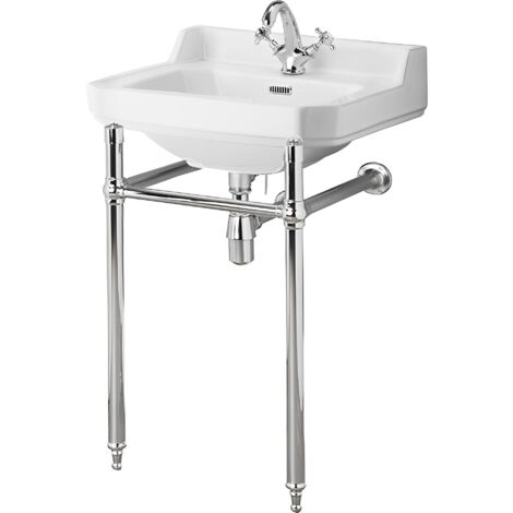 Nuie Carlton Basin with Washstand 560mm Wide - 1 Tap Hole