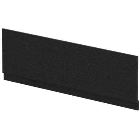 Nuie Charcoal Black Woodgrain 1800mm Front Bath Panel with Plinth - MPD607N