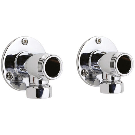 Nuie Chrome Back Plate Elbow Unions - A312