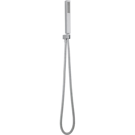 Nuie Chrome Square Outlet Elbow with Parking Bracket and Shower Handset Kit - A3264