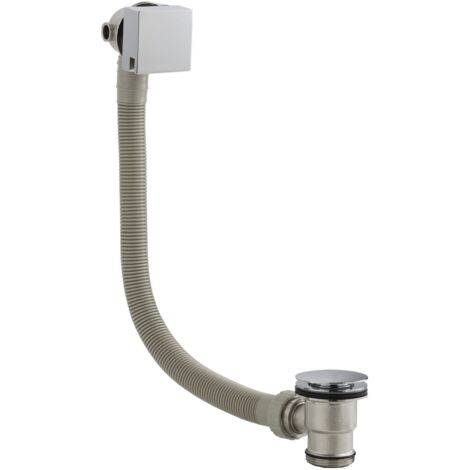 Nuie Chrome Square Slimline Freeflow Bath Filler - E317