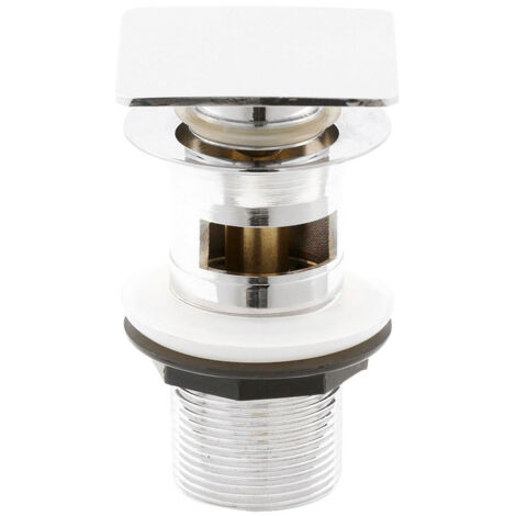 Nuie Chrome Square Slotted Push Button Basin Waste - EK307