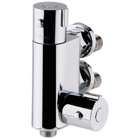 Nuie Chrome Vertical Thermostatic Bar Valve with Bottom Outlet - VBS023