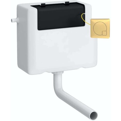 Nuie Concealed Cistern and Brushed Brass Square Dual Flush Plate - XTY8M03