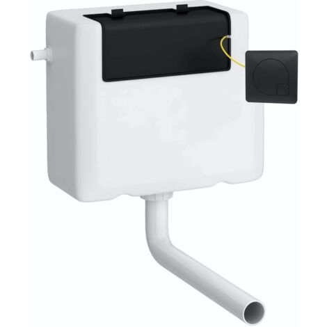 Nuie Concealed Cistern and Matt Black Square Dual Flush Plate - XTY8M02