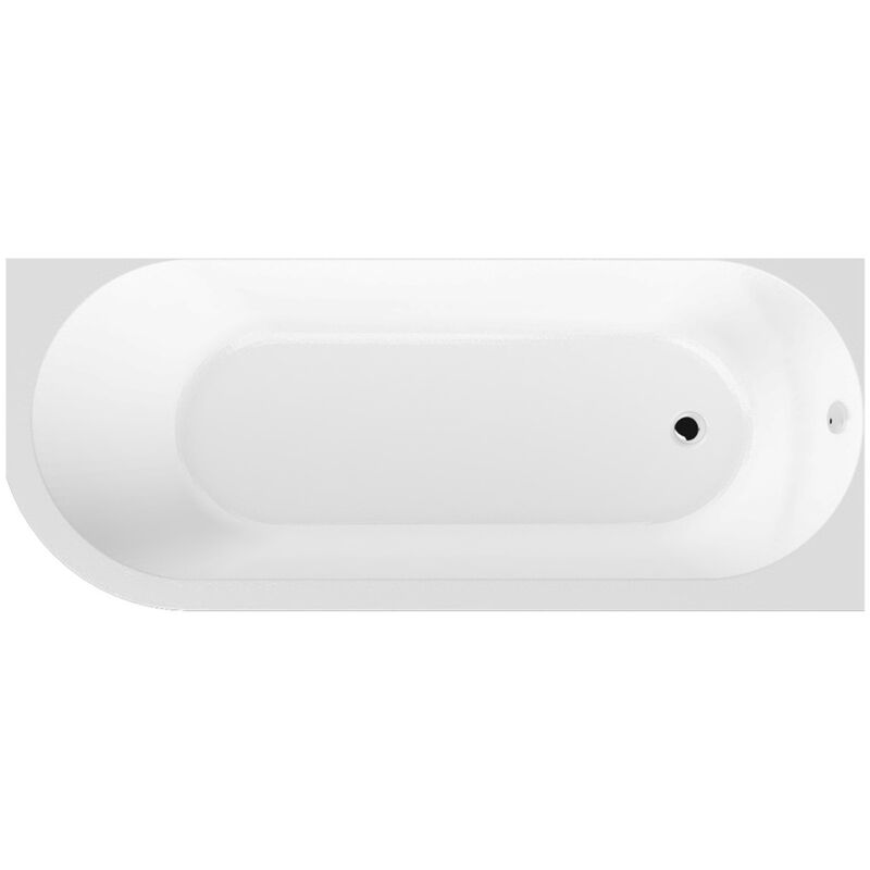 Crescent 1700mm x 725mm Right Hand Curved Shower Bath and Front Bath Panel - BSG005R - Nuie