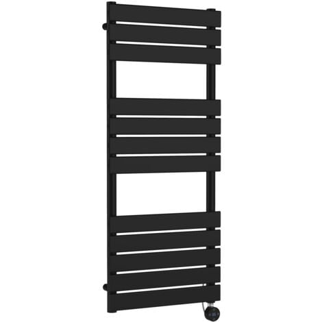 Nuie Flat Panel Electric Towel Rail 1213mm H x 500mm W - Matt Black