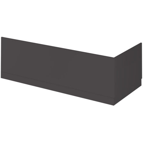 Nuie Gloss Grey 1700mm Front Bath Panel with Plinth - OFF977