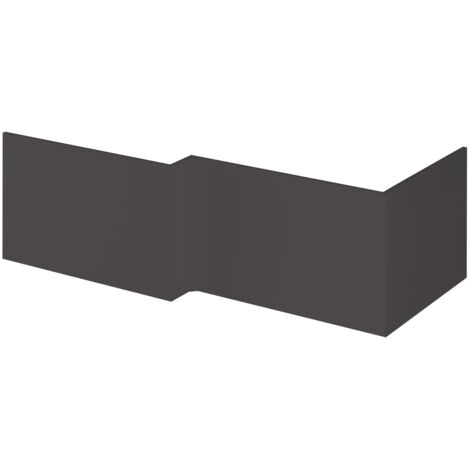 Nuie Gloss Grey 1700mm L Shaped Shower Bath Front Panel - OFF973