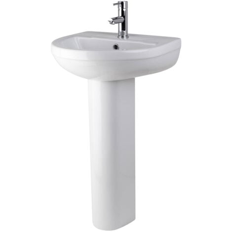 Nuie Harmony Basin and Full Pedestal 500mm Wide - 1 Tap Hole