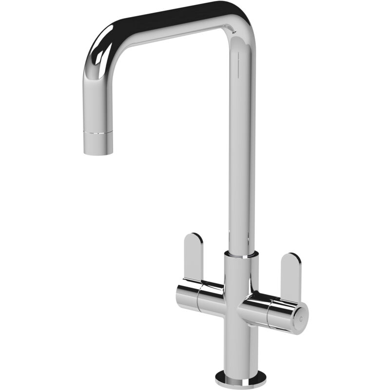 Nuie Kosi Mono Kitchen Sink Mixer Tap Dual Lever Handle - Chrome