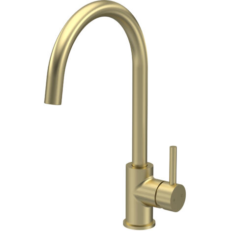 Nuie Lachen Mono Kitchen Sink Mixer Tap Single Lever Handle - Brushed Brass