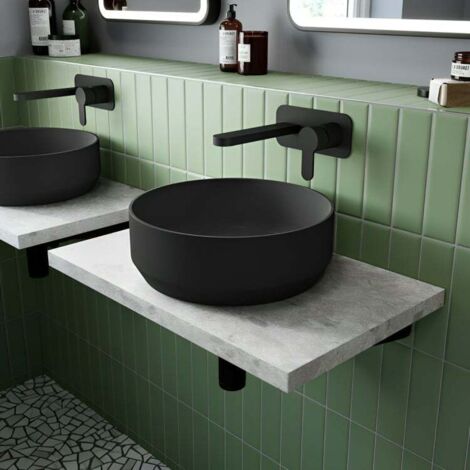 Nuie Luxe Matt Black 350mm Round Countertop Basin - NBV462