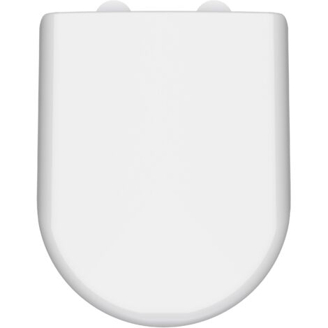 Nuie Luxury D-Shaped Toilet Seat with Soft Close Quick Release Hinges 364mm Wide - White