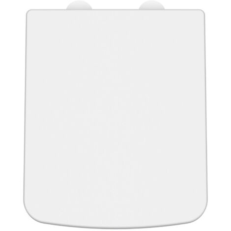 Nuie Luxury Square Toilet Seat with Soft Close Quick Release Hinges - White