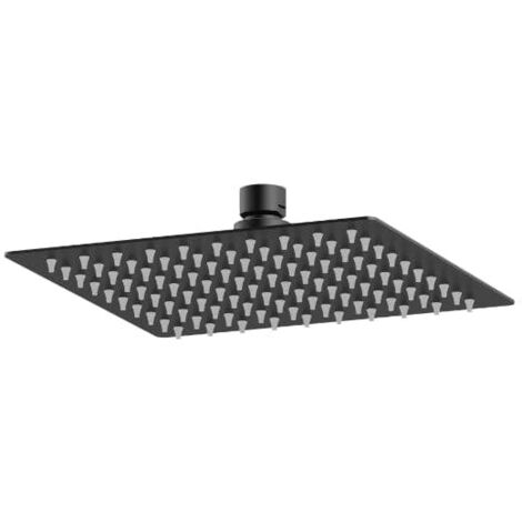 Nuie Matt Black 200mm Square Fixed Shower Head - A4088