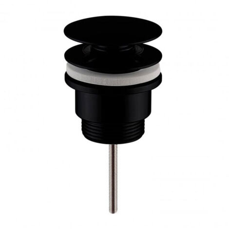 Nuie Matt Black Slotted & Un-Slotted Universal Push Button Basin Waste - EK410