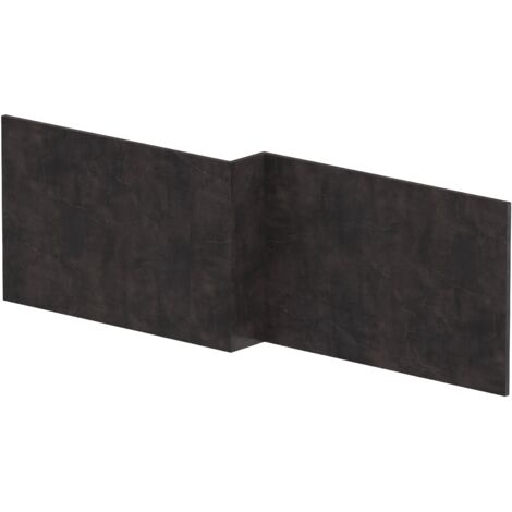 Nuie Matt Metallic Slate 1700mm L Shaped Shower Bath Front Panel - MPC2635