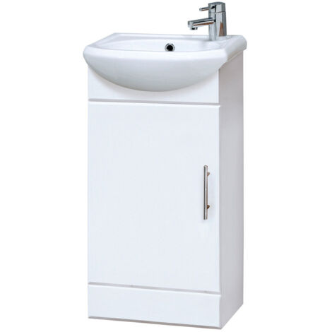 Nuie Mayford Gloss White 420mm Floor Standing Vanity Unit and Basin - NVS100
