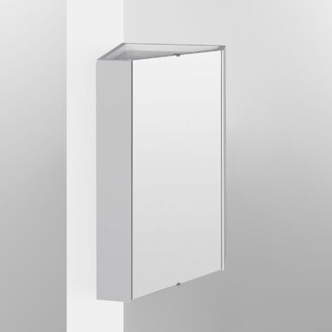 Nuie Mayford Gloss White 459mm Corner Mirror Cabinet - NVC118