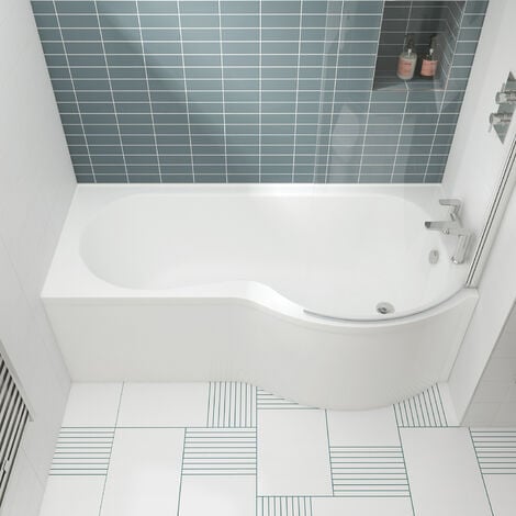main image of "Nuie P-Shaped Shower Bath 1700mm x 700mm/850mm - Right Handed"
