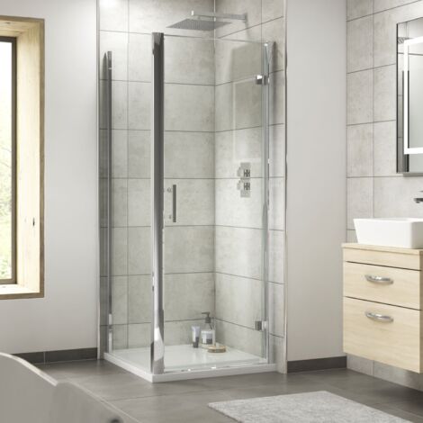 Nuie Pacific Hinged Door Rectangular Shower Enclosure 900mm x 700mm - 6mm Glass
