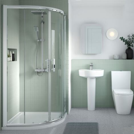 main image of "Nuie Pacific Quadrant Shower Enclosure 800mm x 800mm with Shower Tray - 6mm Glass"