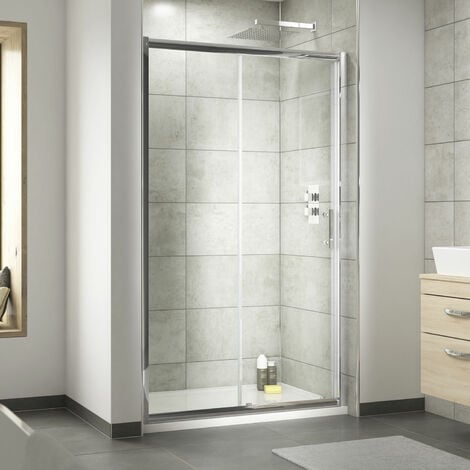 main image of "Nuie Pacific Sliding Shower Door 1700mm Wide - 6mm Glass"