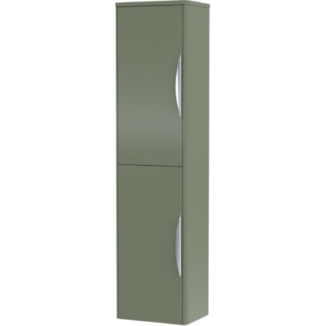 Nuie Parade Tall Wall Mounted Cupboard Unit 350mm Wide - Satin Green