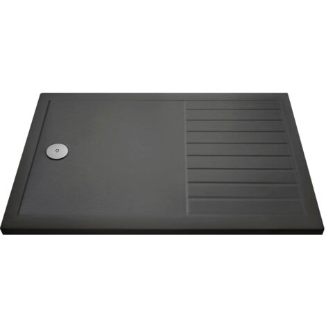 Nuie Pearlstone Grey Slate Effect Rectangular Walk-In Shower Tray 1400mm x 900mm