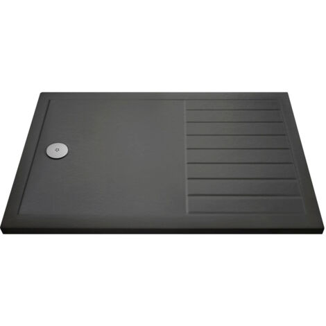 Nuie Pearlstone Grey Slate Effect Rectangular Walk-In Shower Tray 1700mm x 800mm