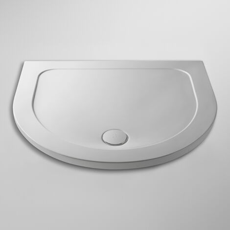 Nuie Pearlstone White Bespoke D-Shaped Shower Tray 1050mm x 950mm