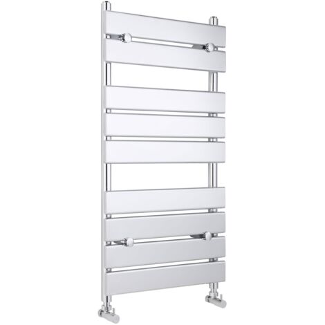 Nuie Piazza Flat Panel Heated Towel Rail 950mm H x 500mm W - Chrome