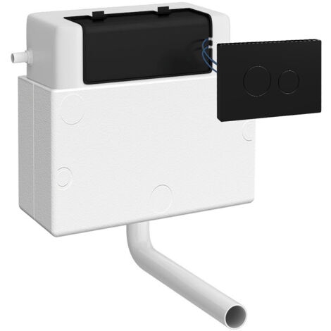 Nuie Pneumatic Dual Flush Concealed Cistern and Matt Black Push Buttons - XTY011M02