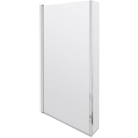 Nuie Quattro 808mm Square Hinged Shower Bath Screen - NSBS7