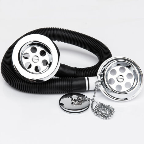 Nuie Retainer Bath Waste with Overflow including Brass Ball Chain and Plug - E347
