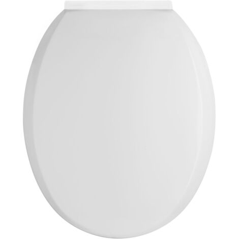 Nuie Round Thermoplastic Top Fixing Toilet Seat with Soft Close Hinges - White
