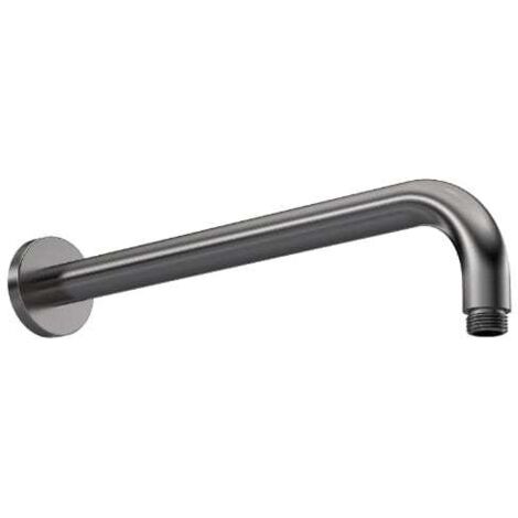 Nuie Round Wall Mounted Shower Arm 335mm Length - Brushed Pewter