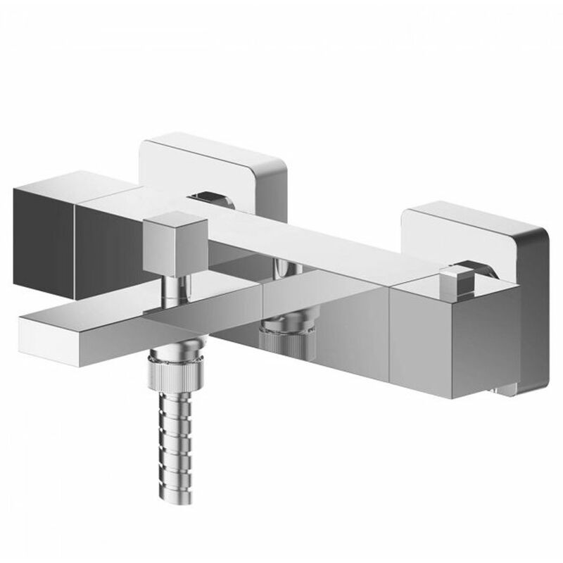 Sanford Wall Mounted Thermostatic Bath Shower Mixer Tap - Chrome - Nuie