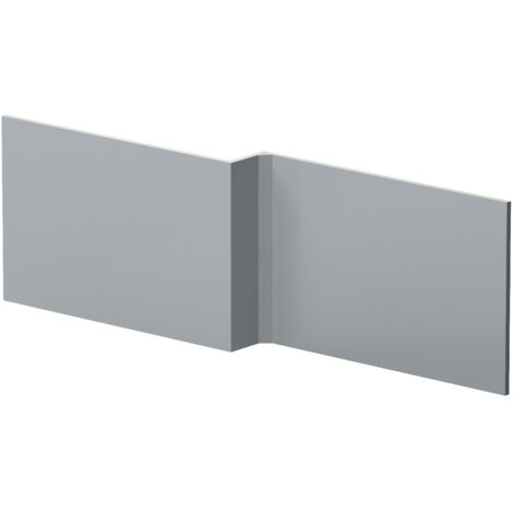 Nuie Satin Grey 1700mm L Shaped Shower Bath Front Panel - MOF273