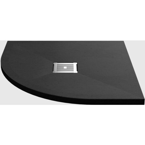 Nuie Slimline Black Slate Effect Quadrant Shower Tray 900mm x 900mm