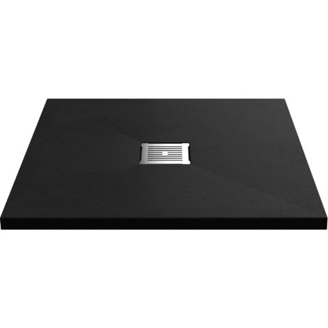 Nuie Slimline Black Slate Effect Square Shower Tray 800mm x 800mm
