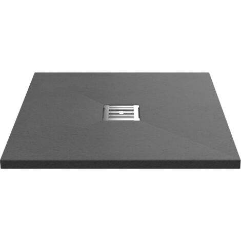Nuie Slimline Grey Slate Effect Square Shower Tray 800mm x 800mm